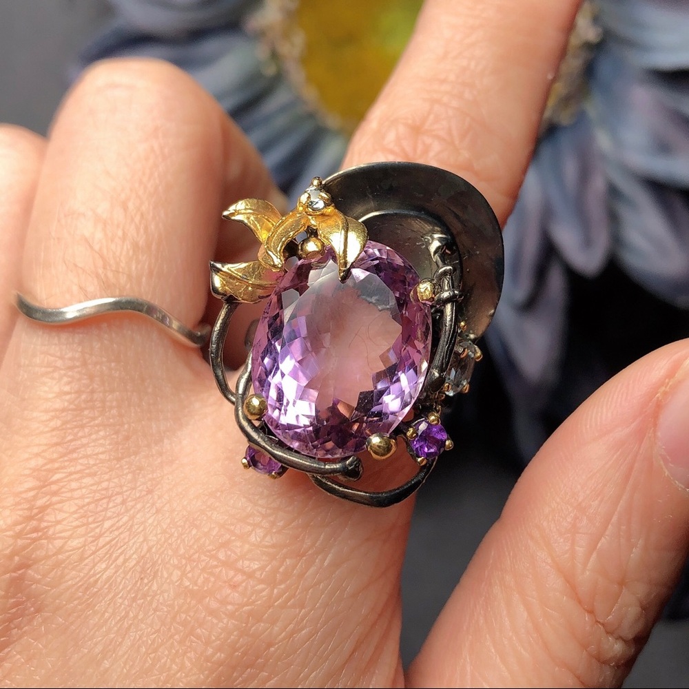 Clearancesterling Silver Amethyst Ring - image 3